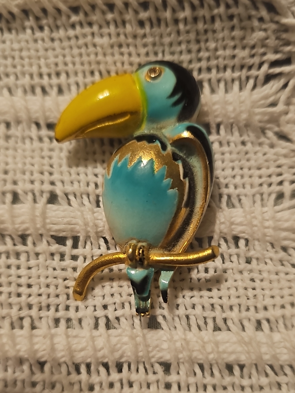 Weiss Parrot Brooch Pin 60s Vintage Jewelry Bird